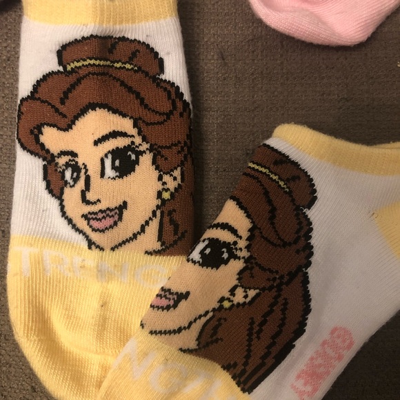 Disney princess girls ankle 5 pairs of socks size 10-13. New, never worn - Picture 6 of 6